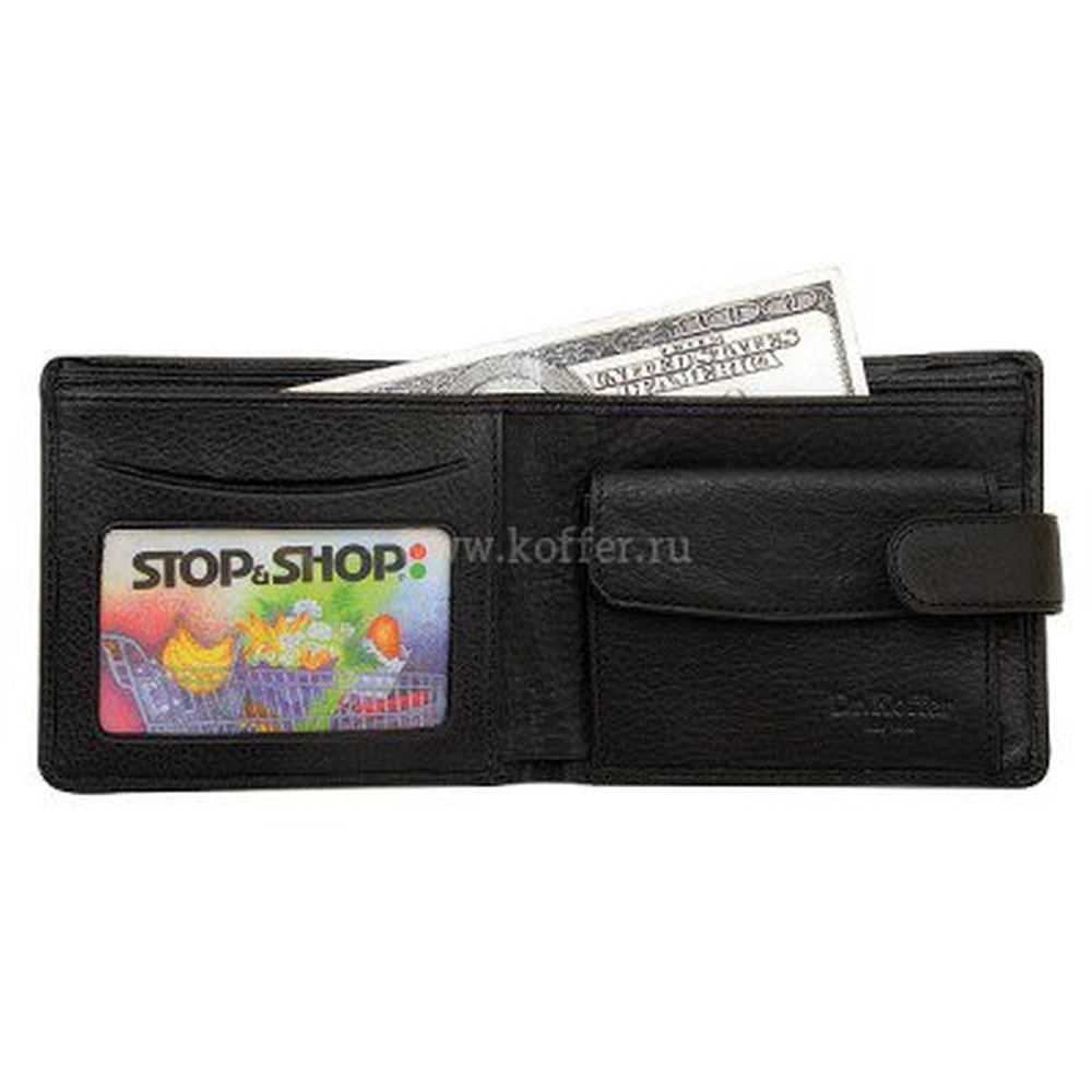 Портмоне Dr.Koffer из натуральной кожи черное