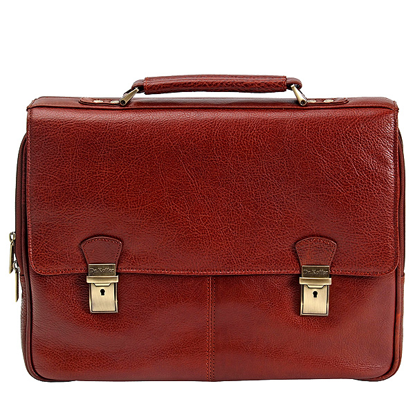 Портфель Dr.Koffer из натуральной кожи светло-коричневый