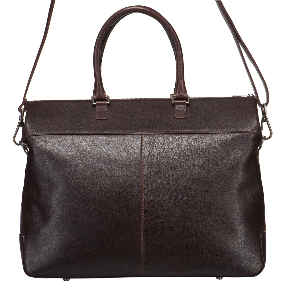 Деловая сумка Dr.Koffer из натуральной кожи темно-коричневая