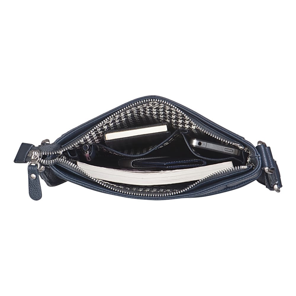 Сумка через плечо Dr.Koffer из натуральной кожи синяя