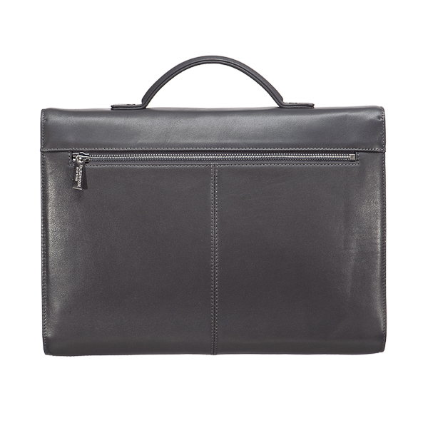 Портфель Dr.Koffer из натуральной кожи серый