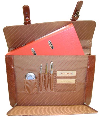 Портфель Dr.Koffer из натуральной кожи светло-коричневый