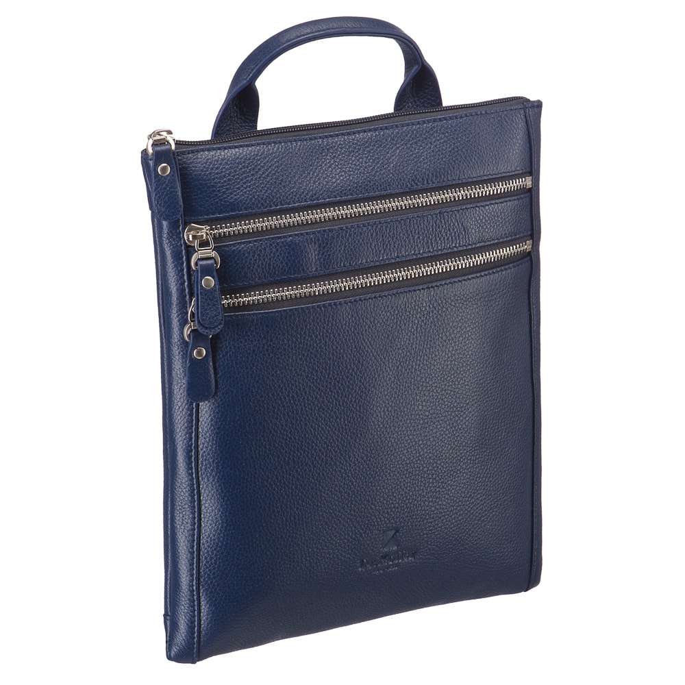 Сумка через плечо Dr.Koffer из натуральной кожи синяя