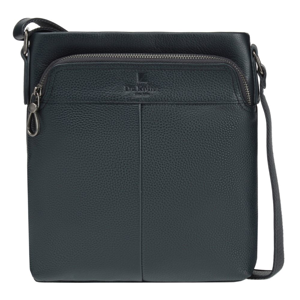 Сумка через плечо Dr.Koffer из натуральной кожи синяя