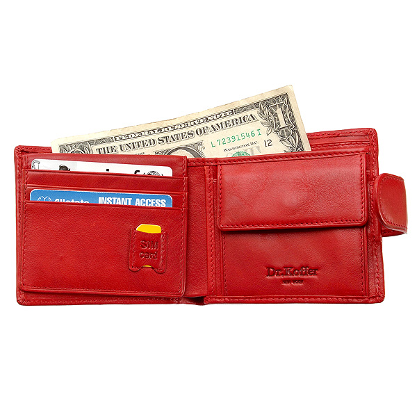 Портмоне Dr.Koffer из натуральной кожи красное