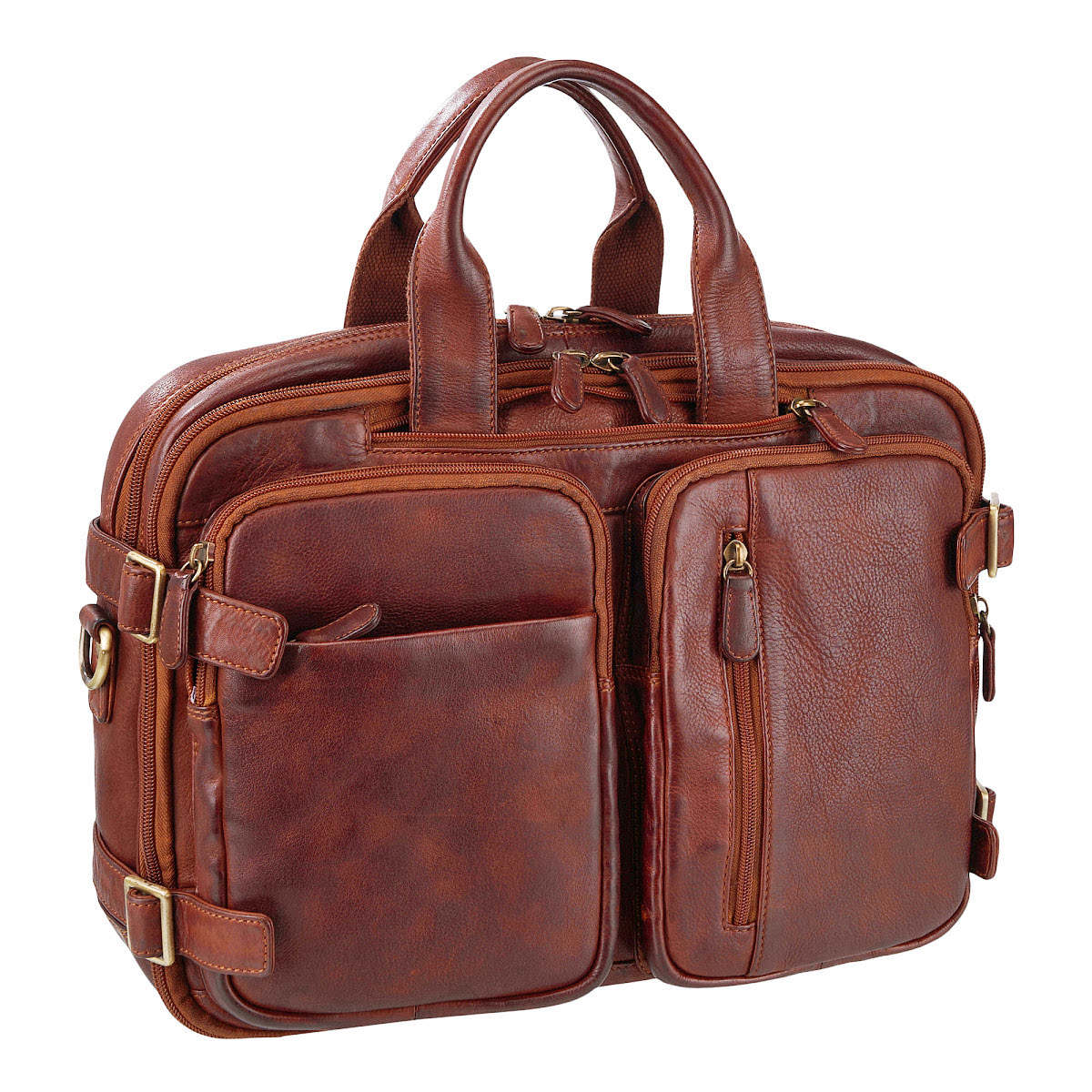 Деловая сумка Dr.Koffer из натуральной кожи коричневая