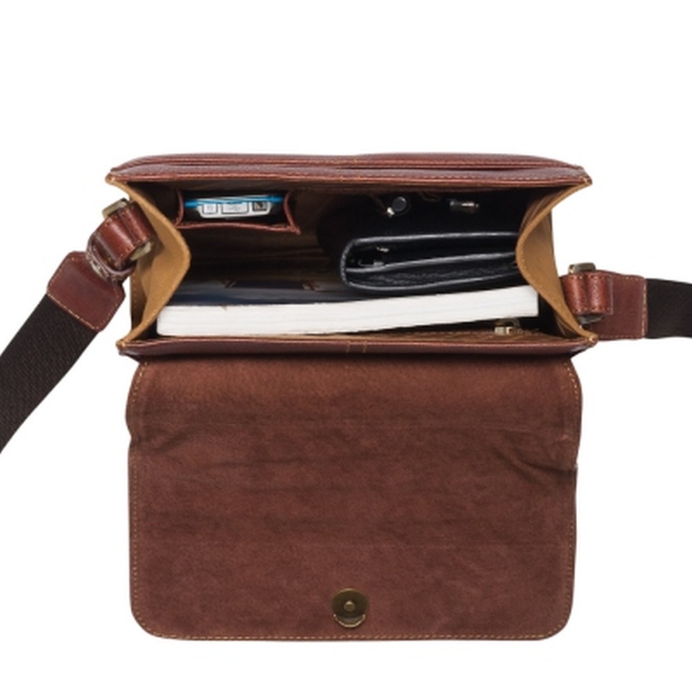 Сумка через плечо Dr.Koffer из натуральной кожи коричневая