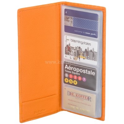 Визитница Dr.Koffer из натуральной кожи оранжевая