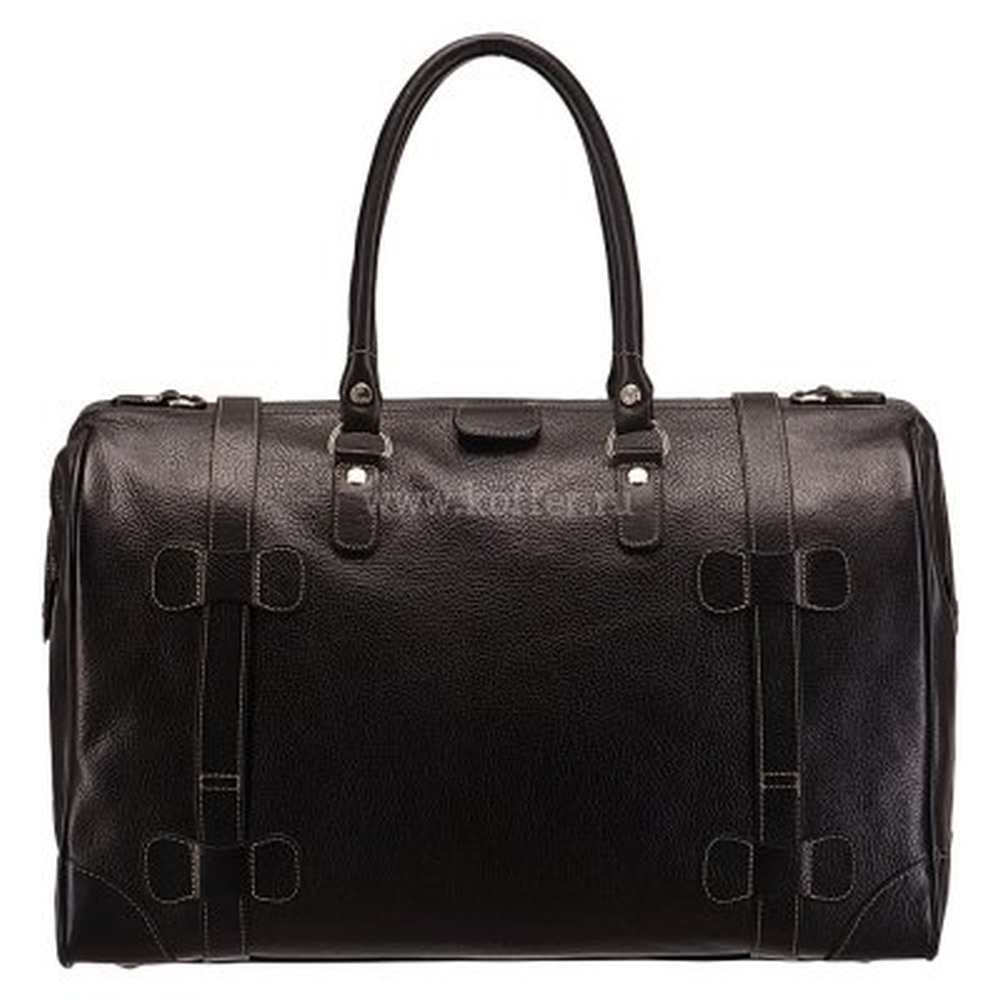 Черный саквояж, декорированный ремнями Dr.Koffer B280421-02-04