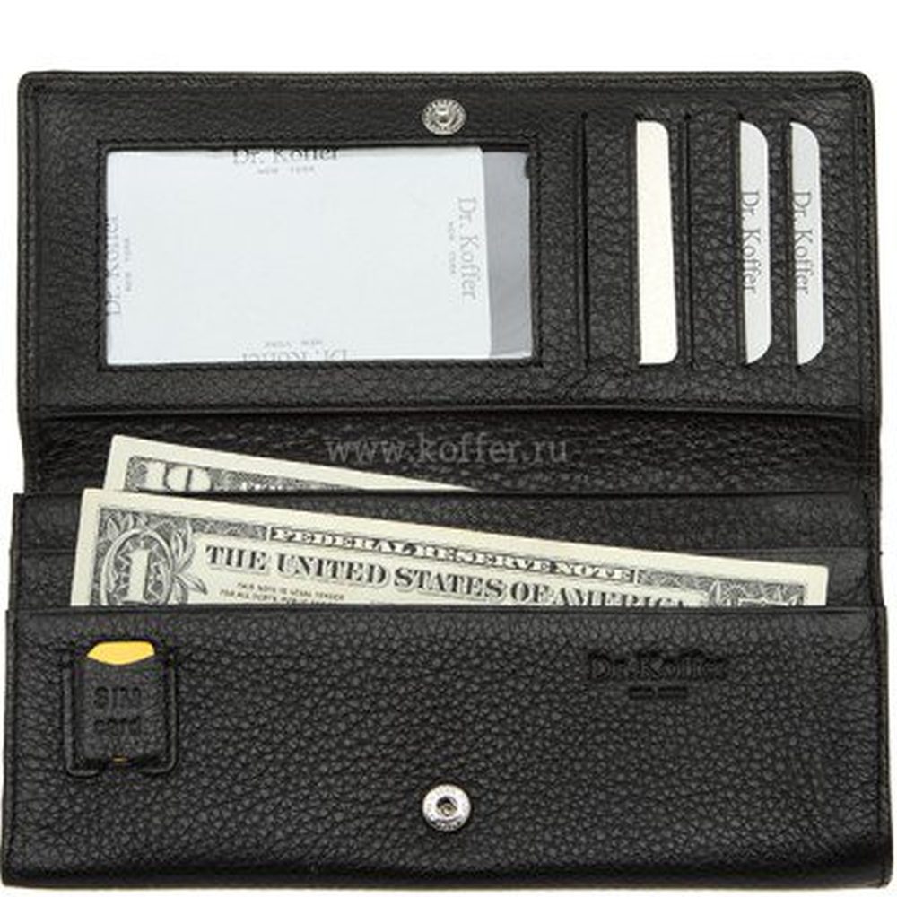 Кошелек Dr.Koffer из натуральной кожи черный