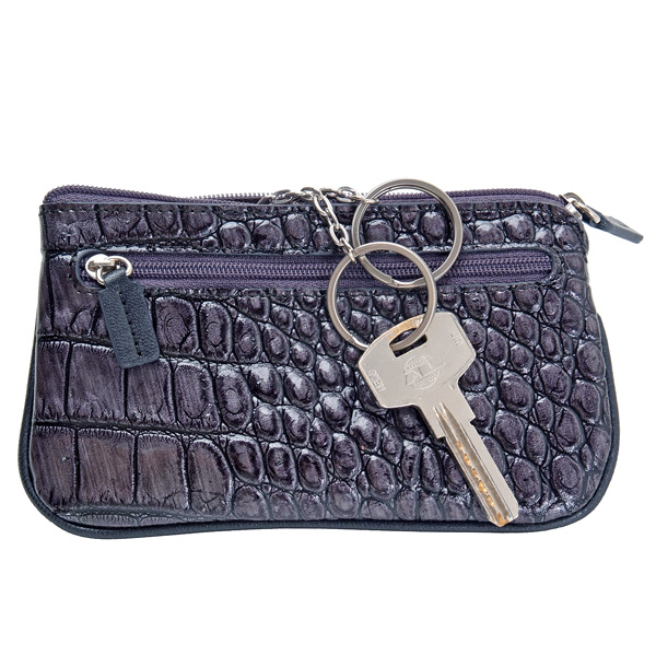 Ключница Dr.Koffer из натуральной кожи серая