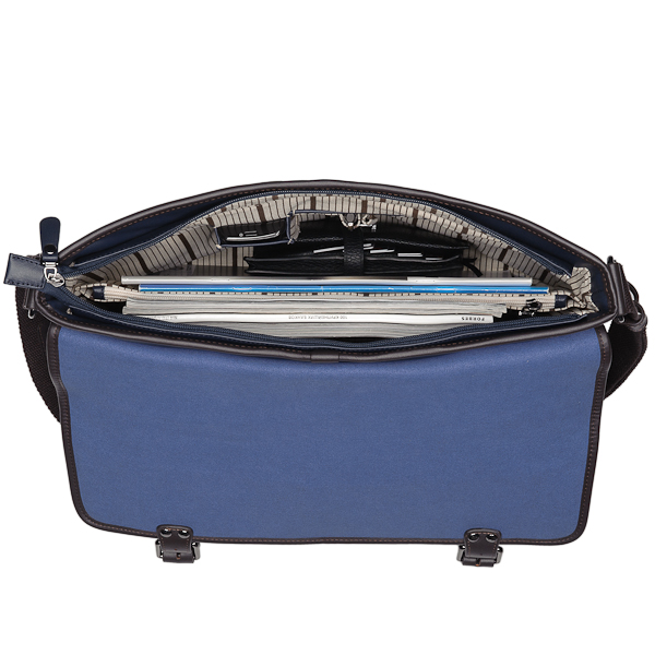 Сумка через плечо Dr.Koffer из натуральной кожи синяя