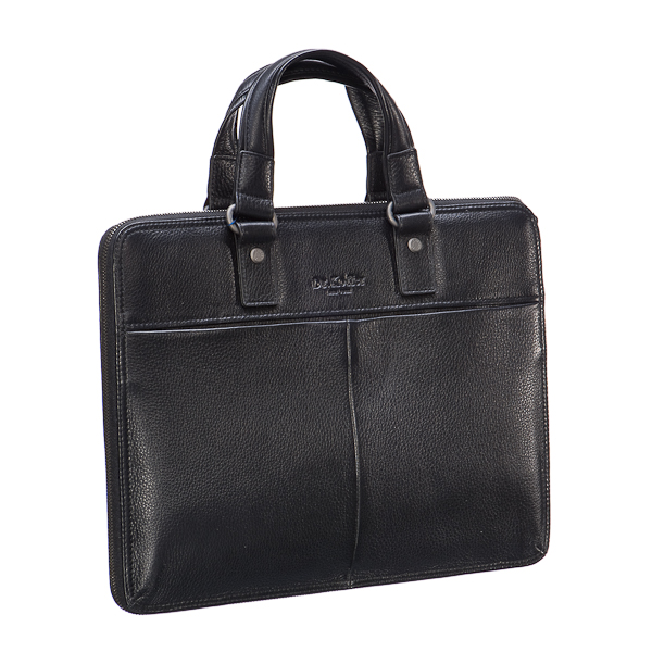 Деловая сумка Dr.Koffer из натуральной кожи черная
