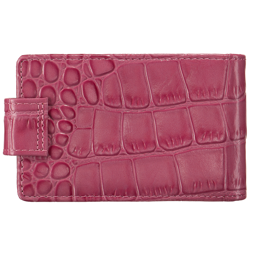 Визитница Dr.Koffer из натуральной кожи розовая