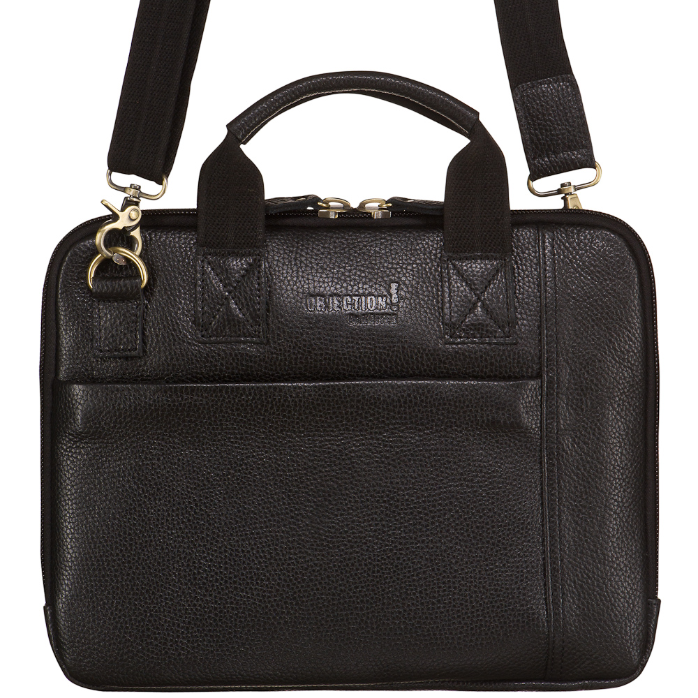 Деловая сумка Dr.Koffer из натуральной кожи черная