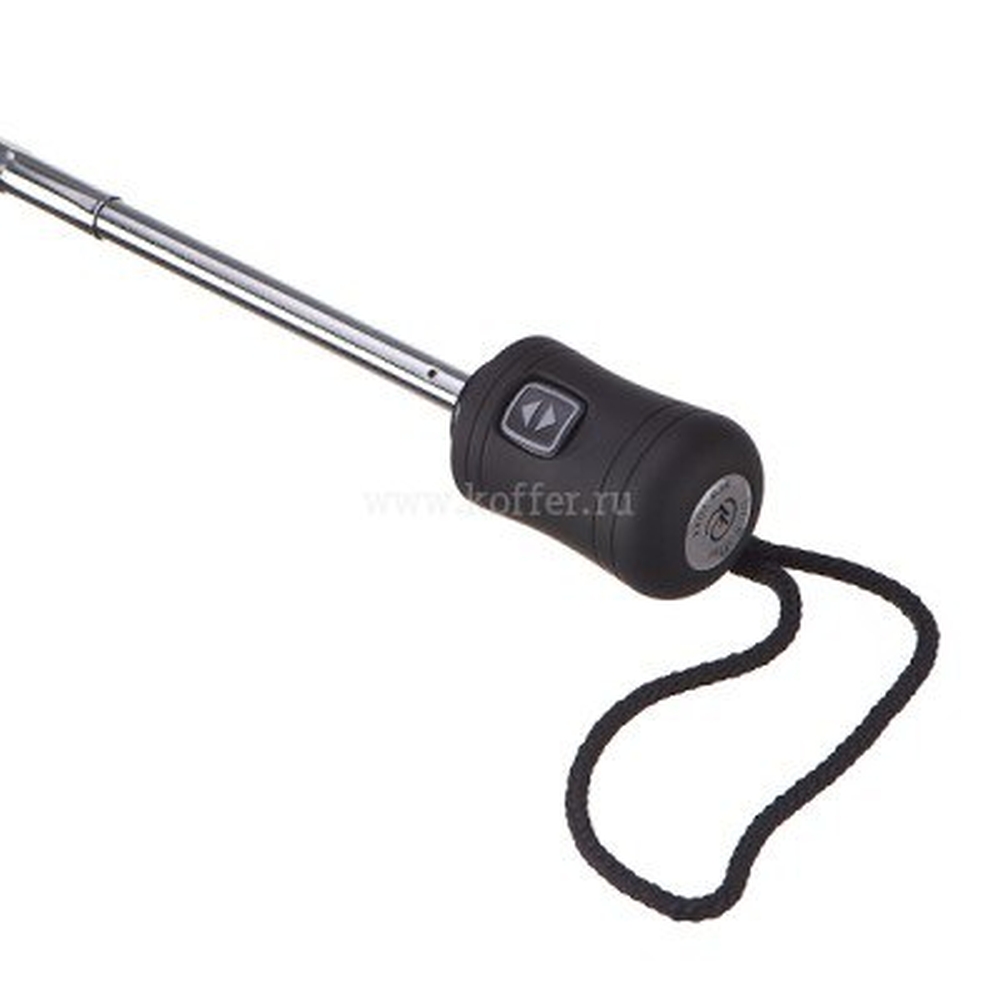 Черный женский зонт автомат в горошек Dr.Koffer