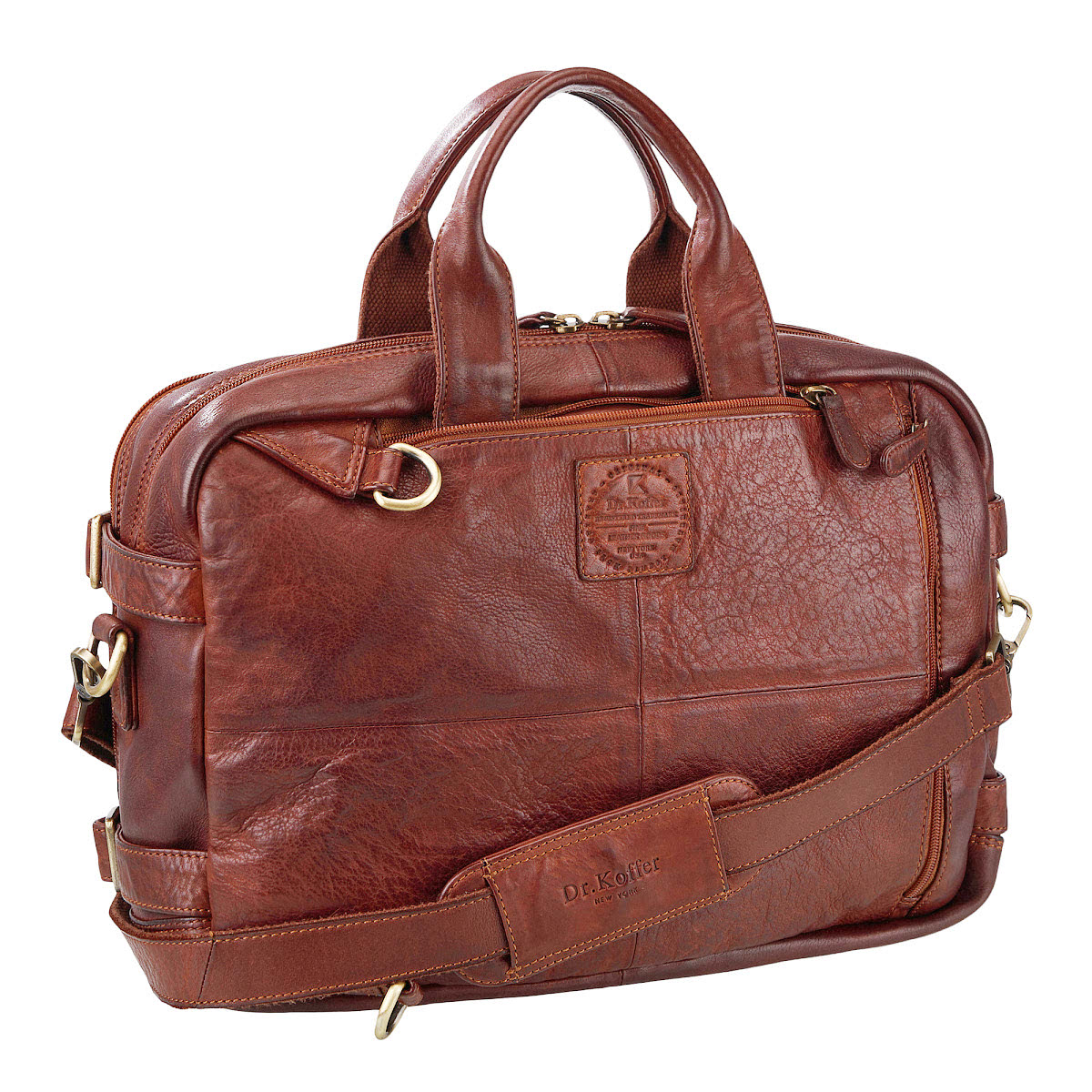 Деловая сумка Dr.Koffer из натуральной кожи коричневая