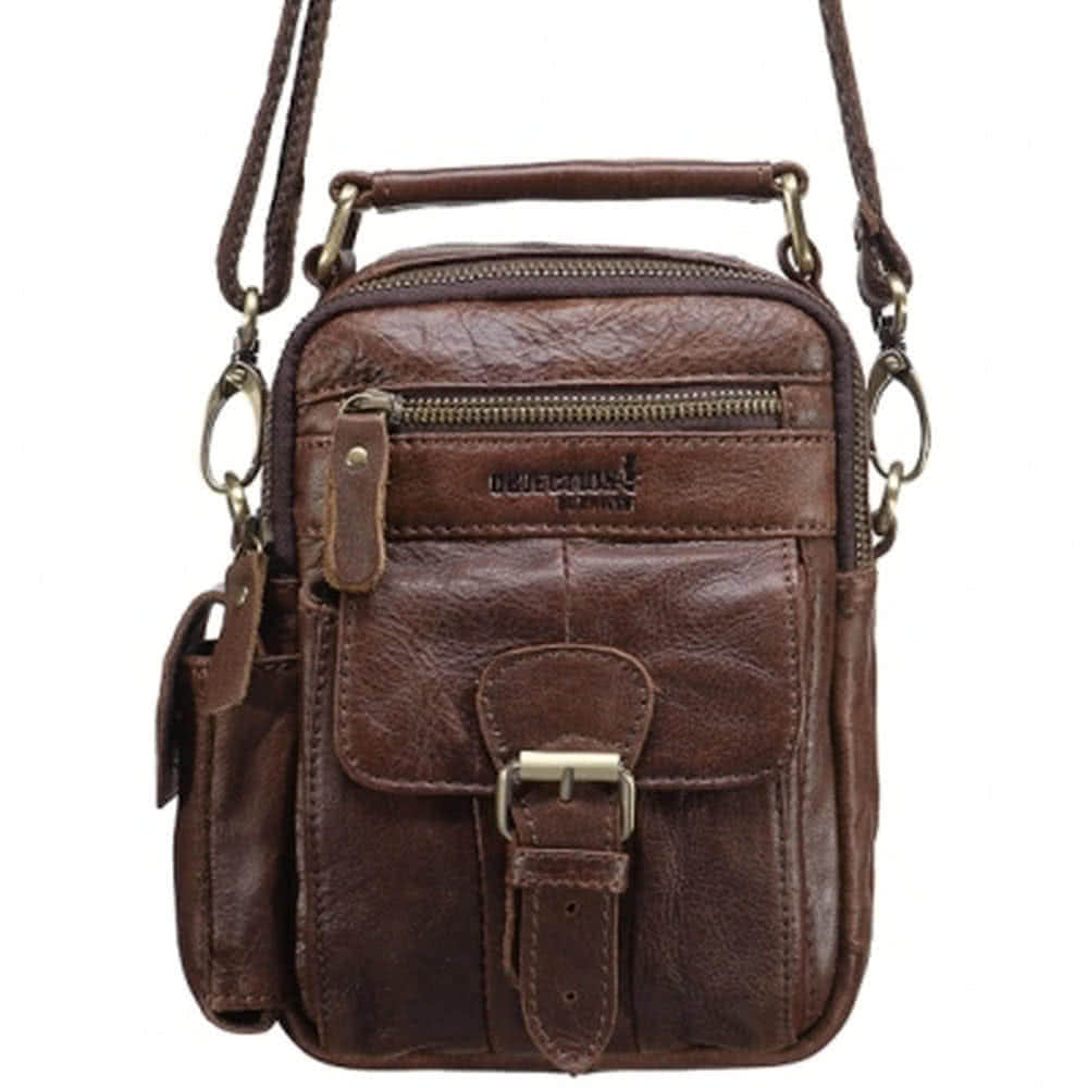 Сумка через плечо Dr.Koffer из натуральной кожи коричневая