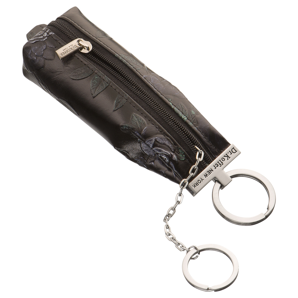 Черная лакированная ключница, украшенная тиснениями Dr.Koffer X510226-182-04