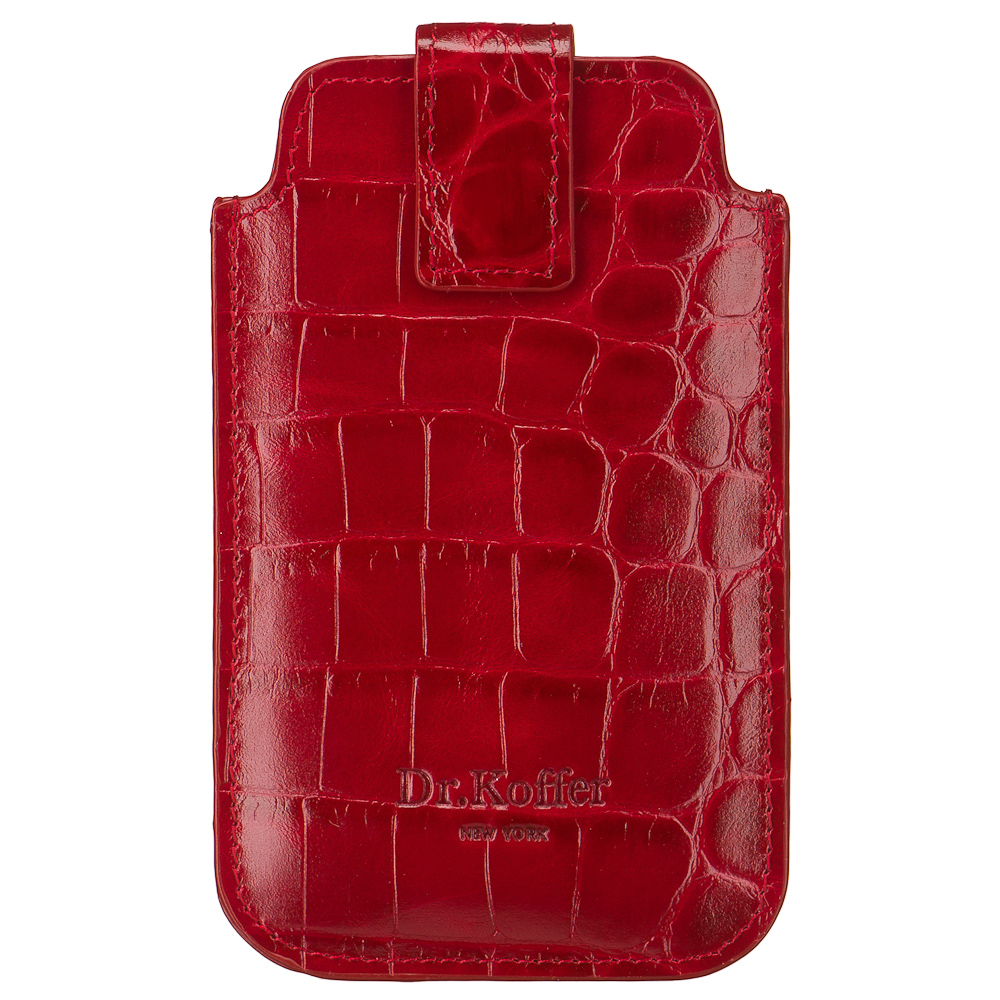 Чехол для телефона из натуральной кожи красный Dr.Koffer