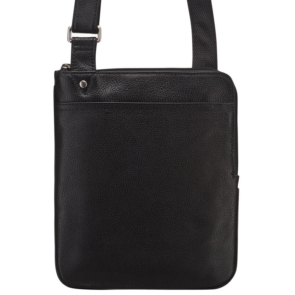 Компактная мужская черного цвета кожаная сумка через плечо Dr.Koffer M402582-220-04