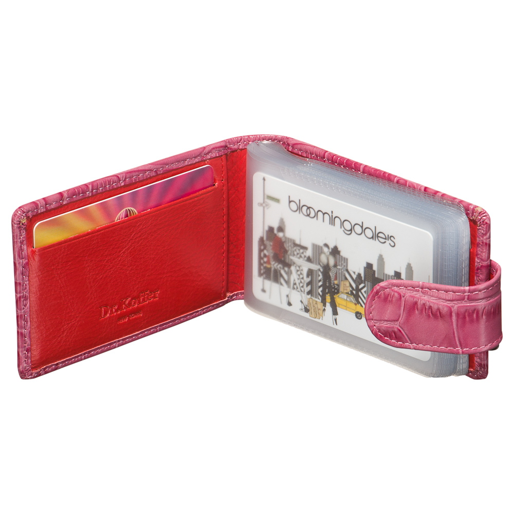 Визитница Dr.Koffer из натуральной кожи розовая