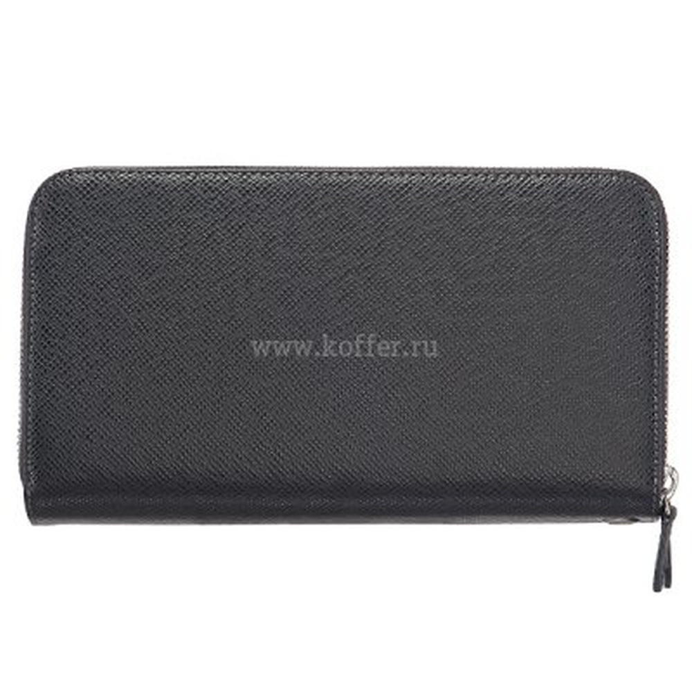 Вместительное женское портмоне «гармошка» со съемной ручкой (черного цвета) Dr.Koffer X510345-141-77