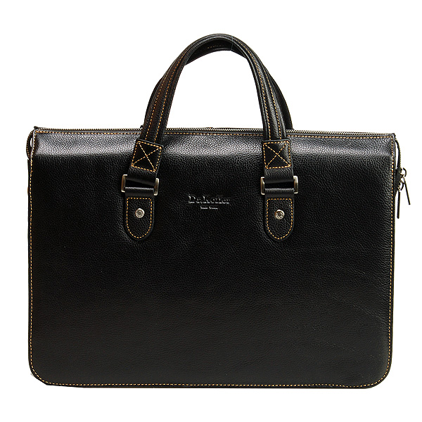 Деловая сумка Dr.Koffer из натуральной кожи черная