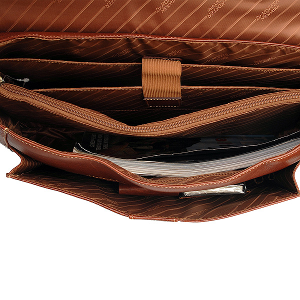 Портфель Dr.Koffer из натуральной кожи светло-коричневый