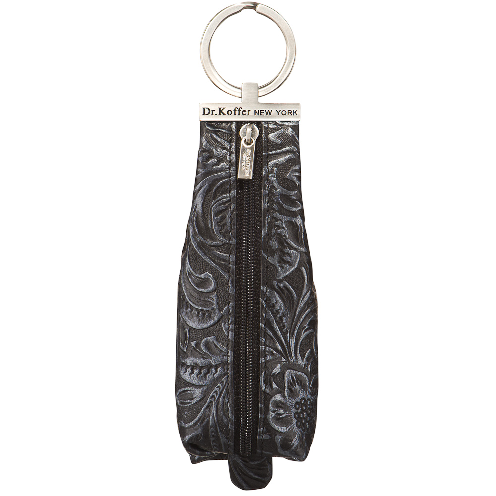 Черная удлиненная ключница, декорированная цветочным принтом Dr.Koffer X510226-172-04