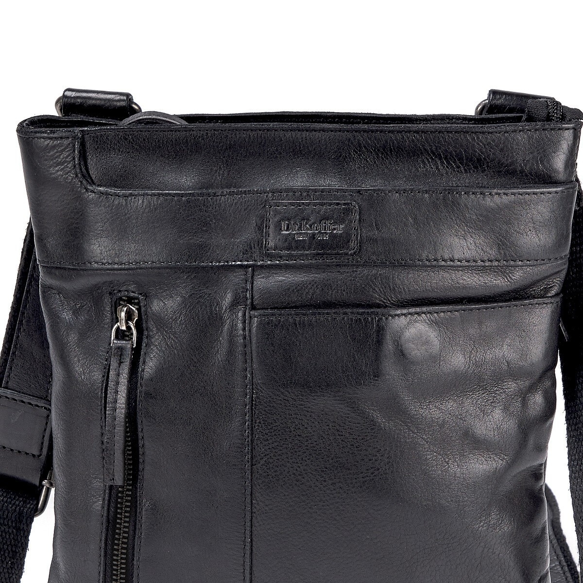 Сумка через плечо Dr.Koffer из натуральной кожи черная