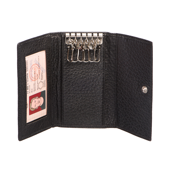 Ключница Dr.Koffer из натуральной кожи черная