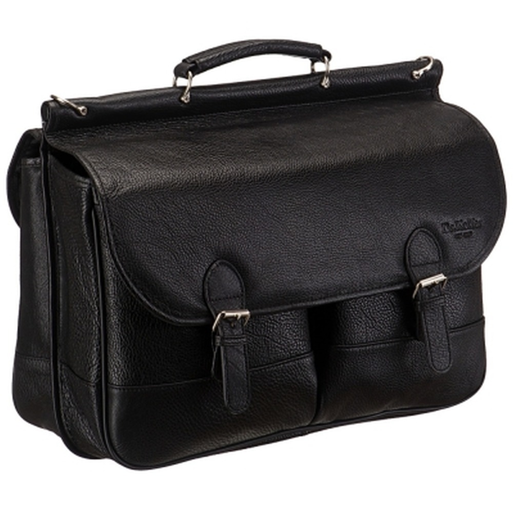 Двусторонний портфель в стиле "ретро" (черного цвета) Dr.Koffer B246360-02-04