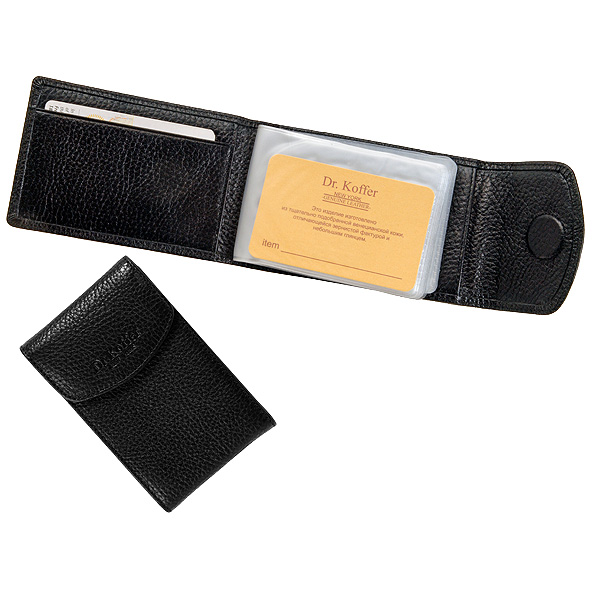 Визитница Dr.Koffer из натуральной кожи черная