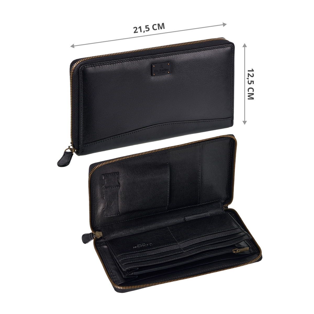 Портмоне Dr.Koffer из натуральной кожи черное