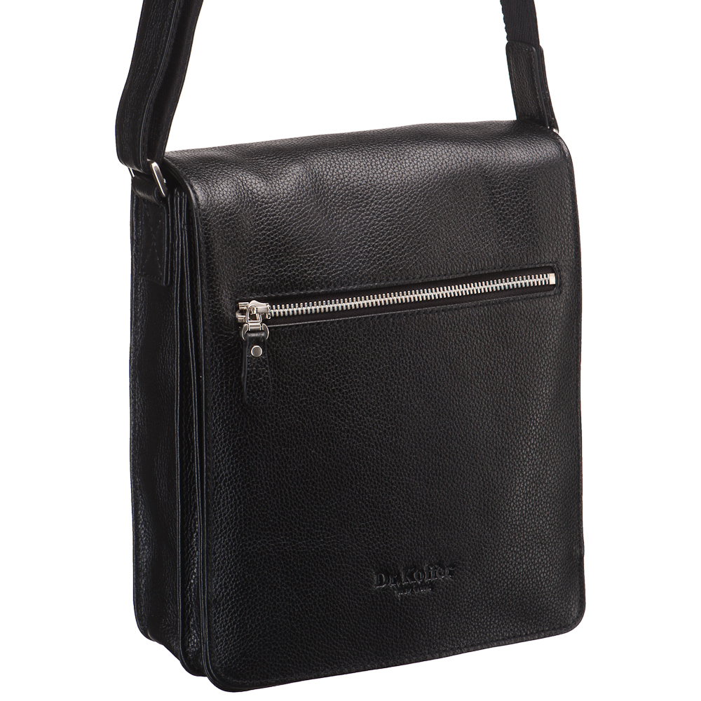 Черная мужская кожаная сумка Dr.Koffer M402287-220-04