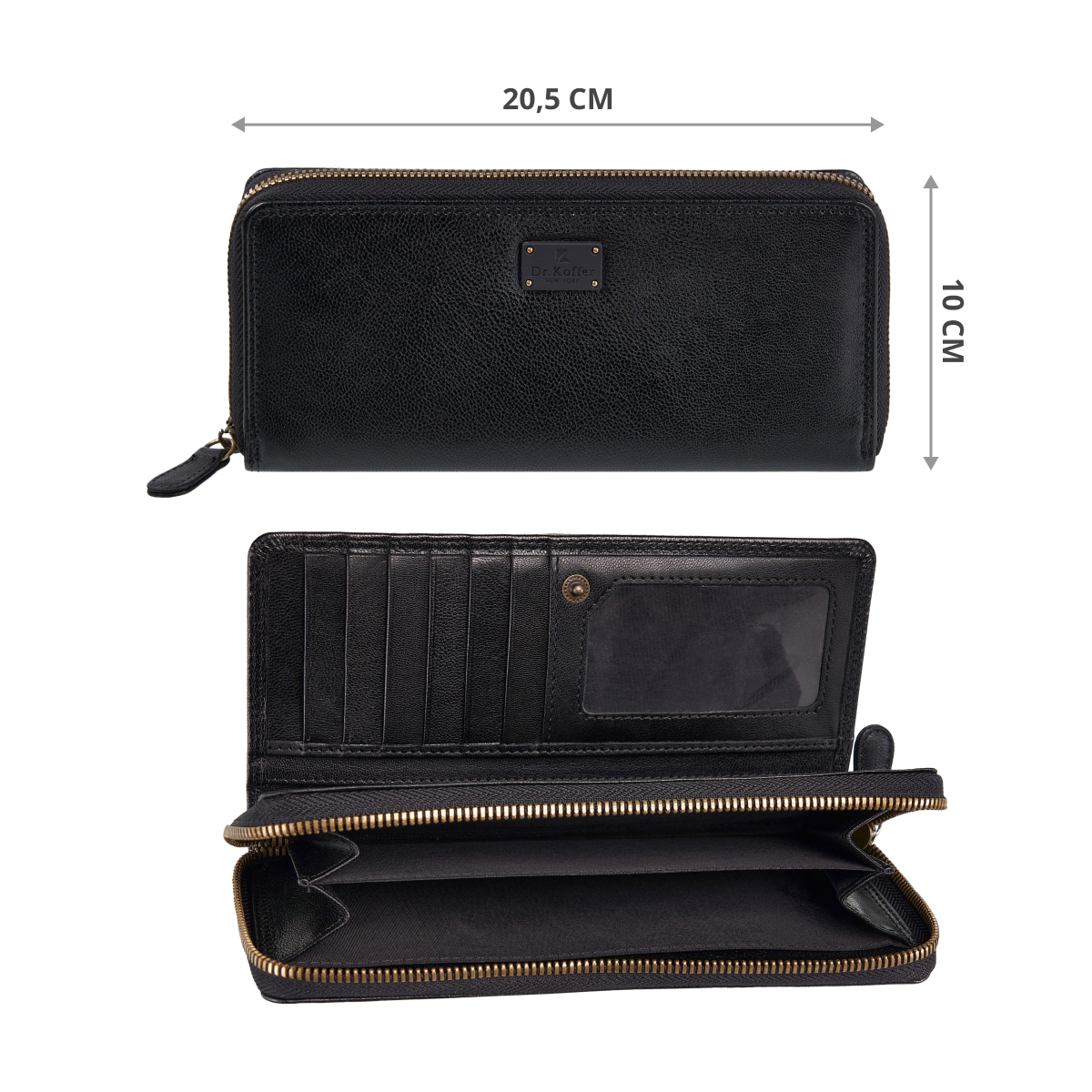 Портмоне Dr.Koffer из натуральной кожи черное
