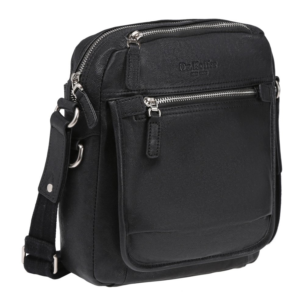 Сумка через плечо Dr.Koffer из натуральной кожи черная