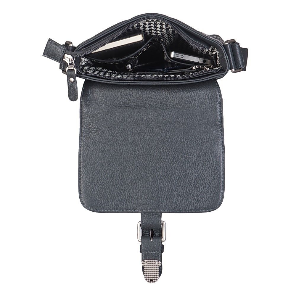 Сумка через плечо Dr.Koffer из натуральной кожи серая