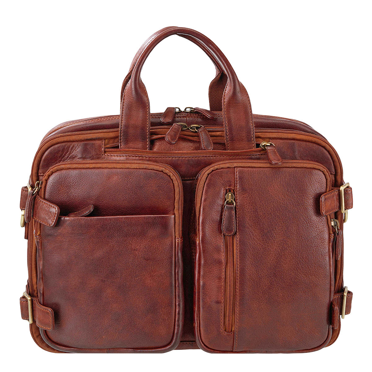 Деловая сумка Dr.Koffer из натуральной кожи коричневая