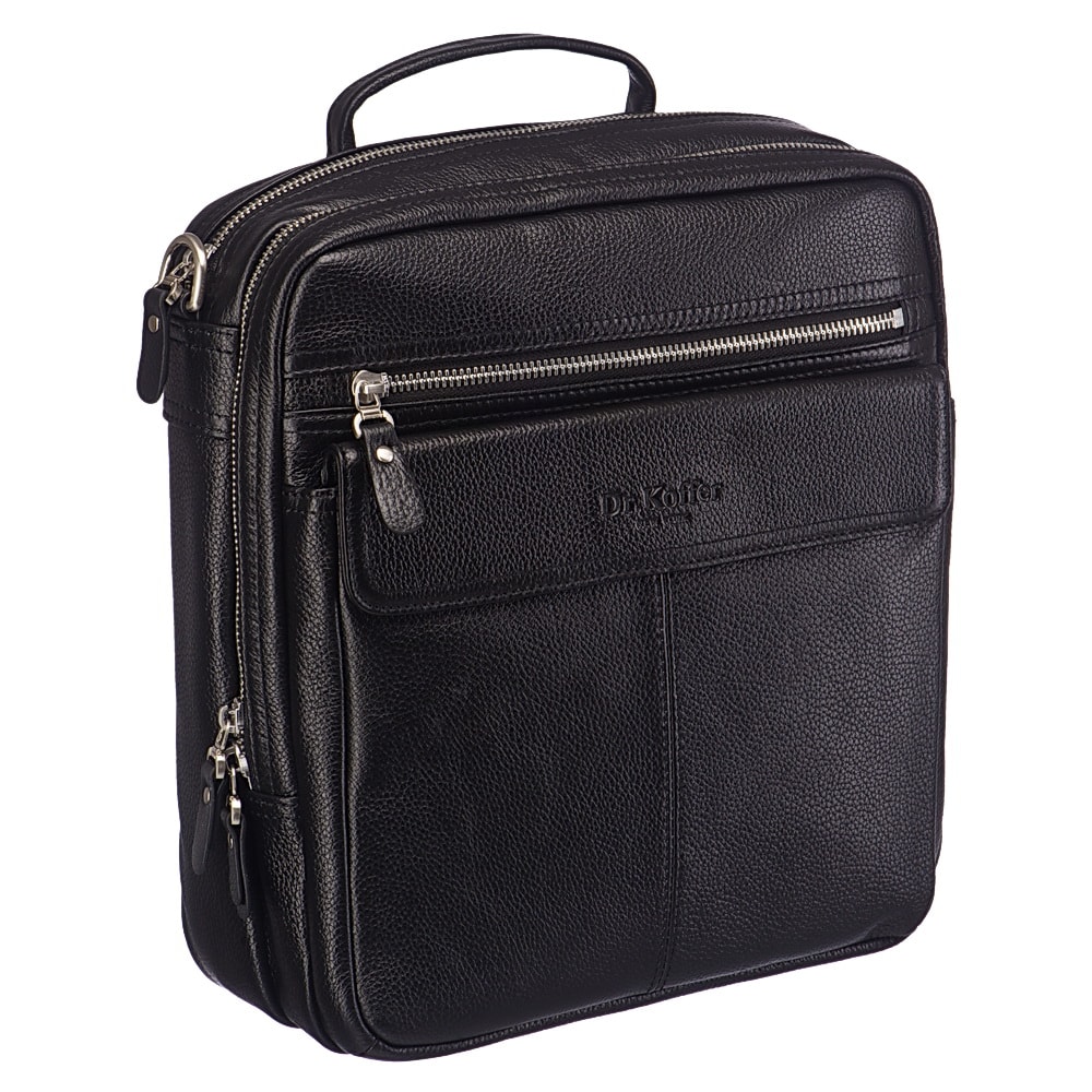 Сумка через плечо Dr.Koffer из натуральной кожи черная