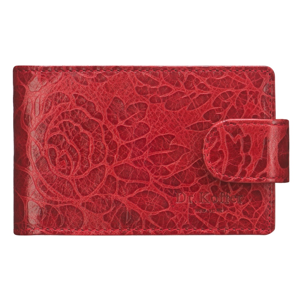 Визитница Dr.Koffer из натуральной кожи красная