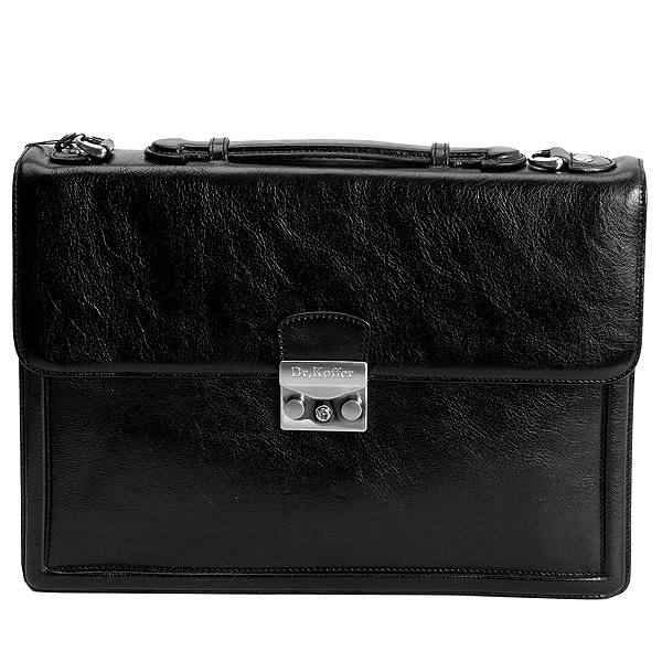 Портфель Dr.Koffer из натуральной кожи черный