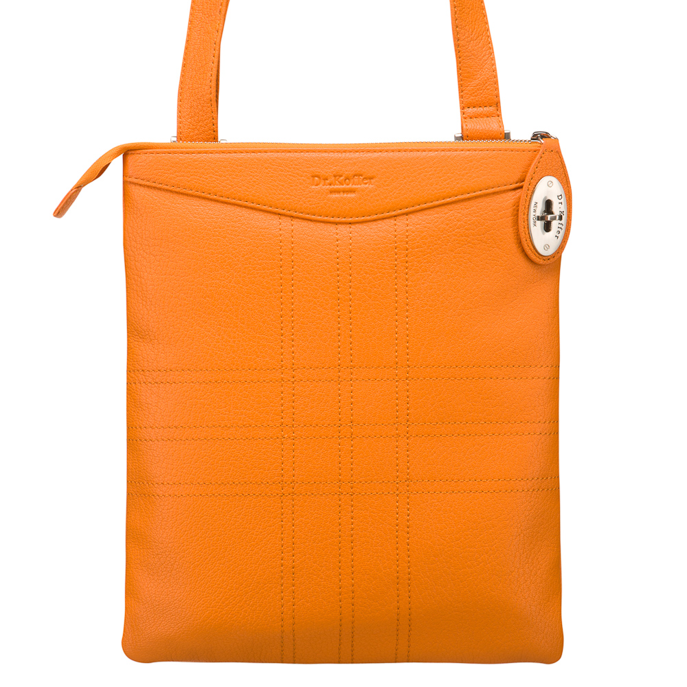 Сумка через плечо Dr.Koffer из натуральной кожи оранжевая