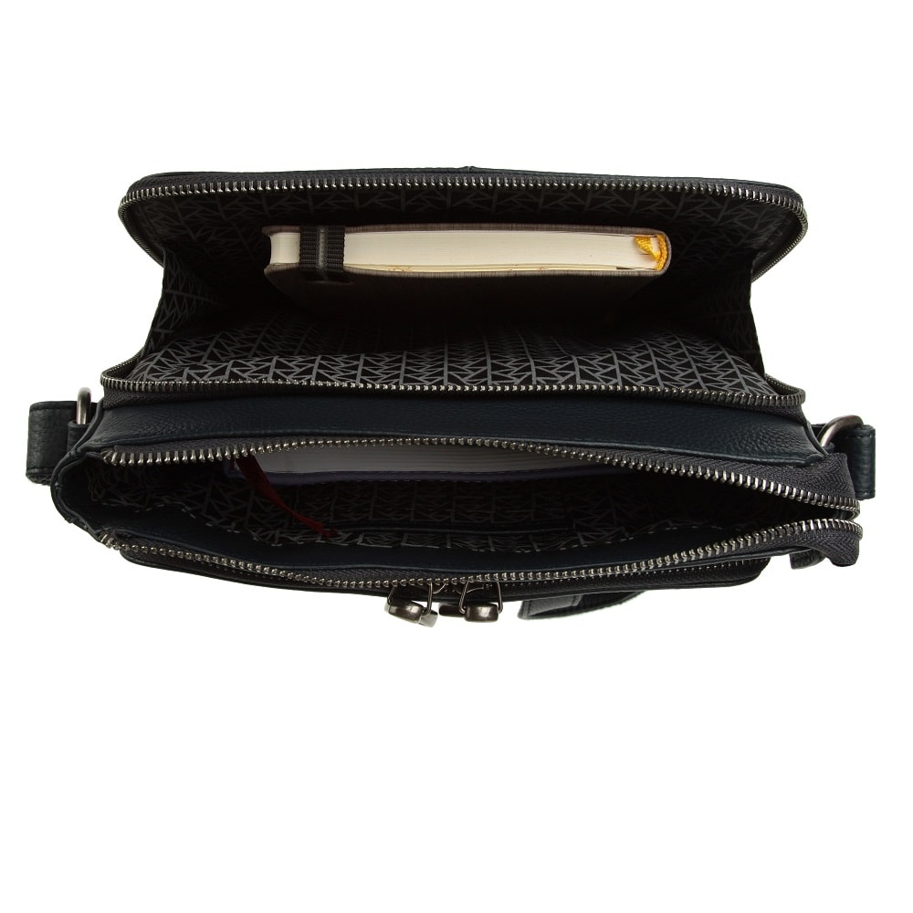 Сумка через плечо Dr.Koffer из натуральной кожи синяя