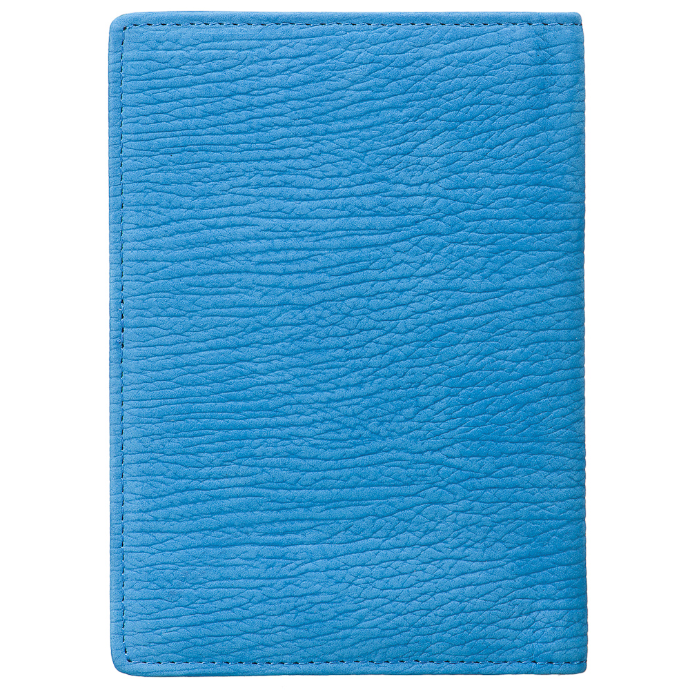 Голубая обложка для паспорта с кожаной отделкой Dr.Koffer X510130-164-70