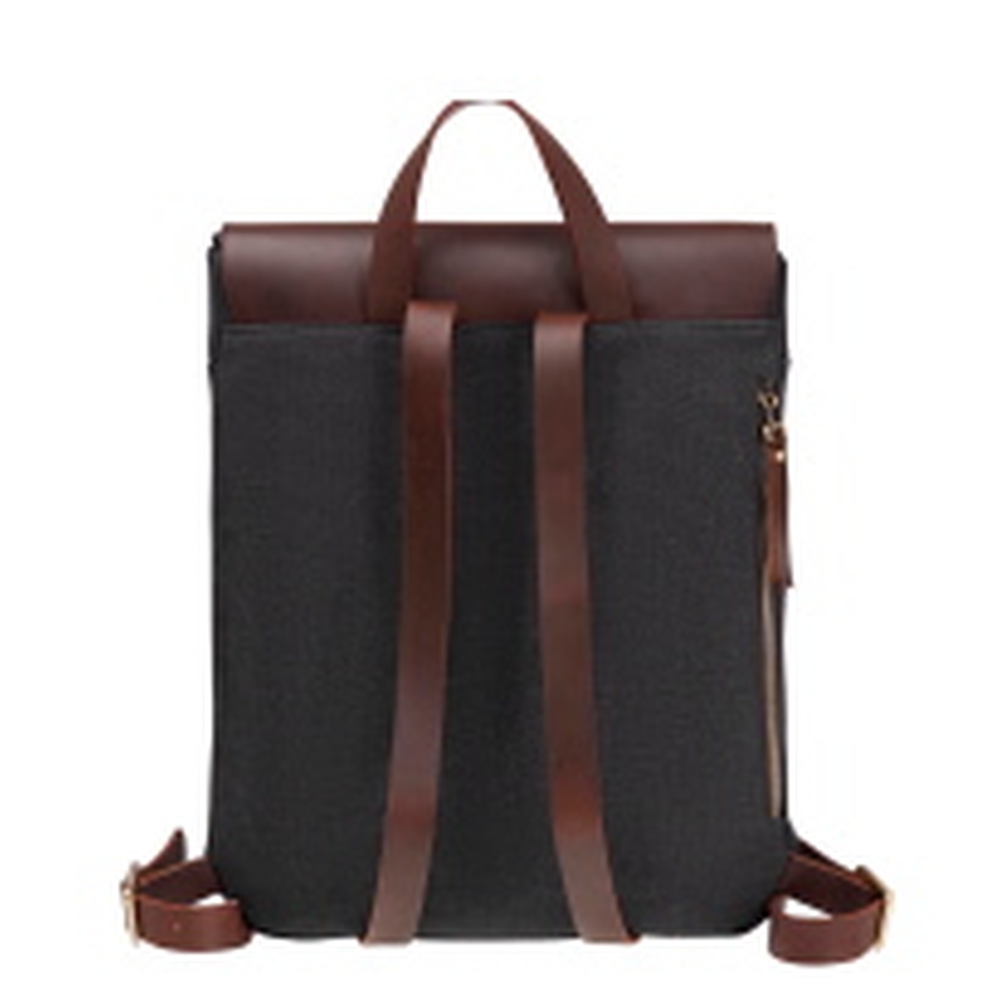 Рюкзак Dr.Koffer из канваса и натуральной кожи черный