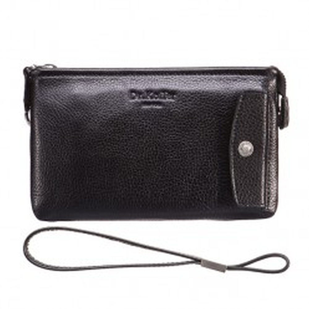 Сумка барсетка из натуральной кожи Dr. Koffer черная