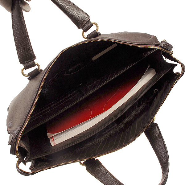 Коричневый кожаный портфель на двух ручках Dr.Koffer M402211-90-09