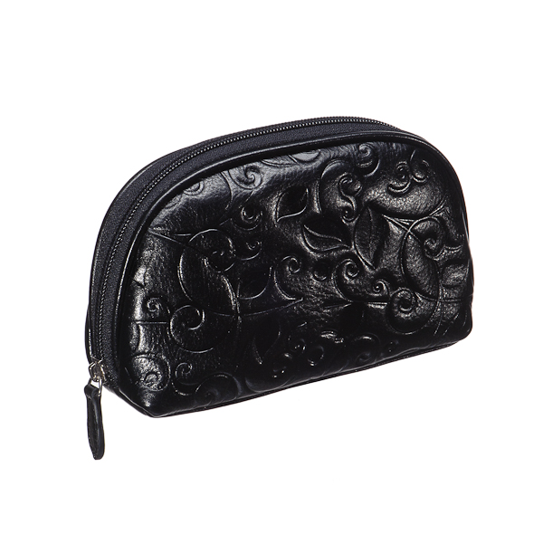 Косметичка Dr.Koffer из натуральной кожи черная